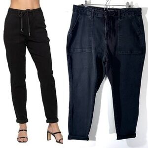 Judy Blue Black Drawstring Rolled Cuff Jogger Jeans